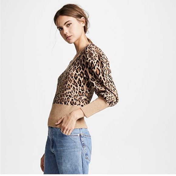 Frame Denim Leopard Print Sweater NWT Size Small - Picture 2 of 3